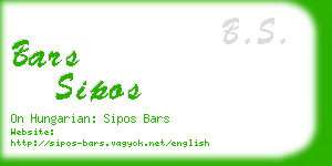 bars sipos business card